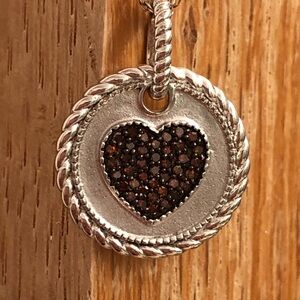 NWOT Red Diamond Sterling Silver Heart Necklace